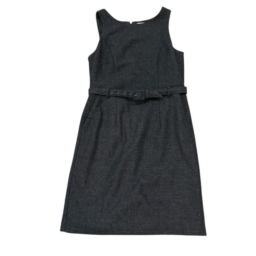 Banana Repubic Factory Gray Black Recycled Wool Belted Career Dress Size 6 Work